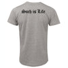 Ned Kelly Such is Life Double-Sided T-Shirt (Grey, Black Print) - Back Image