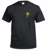 Australia In Kangaroo Shape Left Chest Logo T-Shirt (Black, Yellow Print)