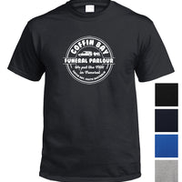 Coffin Bay Funeral Parlour Fake Business Logo T-Shirt (Colour Choices)