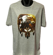 Three Eagle Dreamcatcher T-Shirt (Marle Grey, Regular and Big Sizes)