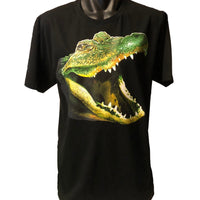 Open Mouth Alligator T-Shirt (Black, Regular and Big Sizes)