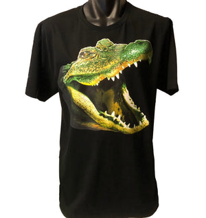 Open Mouth Alligator T-Shirt (Black, Regular and Big Sizes)