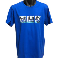 Surf Triptych T-Shirt (Royal Blue, Regular and Big Sizes)