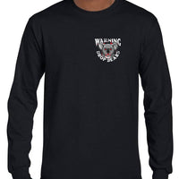 Warning Drop Bears Left Chest Logo Longsleeve T-Shirt (Black)