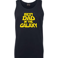 Best Dad in the Galaxy Mens Singlet (Navy)