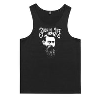 Ned Kelly Such is Life Portrait Mens Singlet (Black) - 10XL
