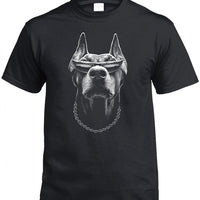 Dobermann Face T-Shirt (Black, Regular and Big Sizes)