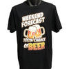 100% Chance of Beer 3D Print T-Shirt (Black, Regular and Big Sizes)