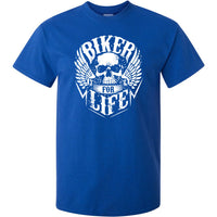 Biker For Life T-Shirt (Royal Blue)