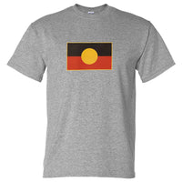 Aboriginal Flag T-Shirt (Marle Grey, Full Colour Print, Regular & Big Sizes)