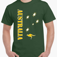 Aussie Sports T-Shirt (Forest Green & Yellow Gold Print)