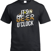 It's Beer O'Clock T-Shirt (Black, Regular & Big Mens Sizes)