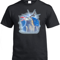 Australian Flag Wedge Tail Eagle T-Shirt (Black)