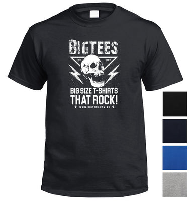 BigTees Australia Skull Poster Logo T-Shirt (Colour Choices, White Print)