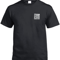 Frodo Lives Left Chest Logo T-Shirt (Black & White, Regular and Big Sizes)
