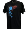 Starred Blue Skull T-Shirt (Black, Regular and Big Sizes)