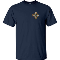 Celtic Cross Left Chest Logo T-Shirt (Navy)