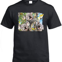 Koala Selfie T-Shirt (Black, Regular and Big Sizes)