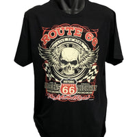 Route 66 Skull T-Shirt (Black, Regular and Big Sizes)