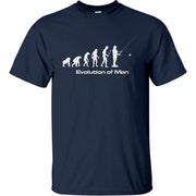 Evolution of Man Fishing T-Shirt (Navy, Regular and Big Sizes)