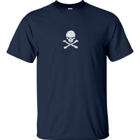 Skull & Crossbones Distressed Logo T-Shirt (Navy)