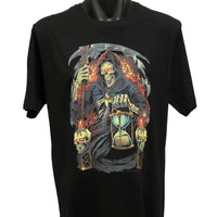 Grim Reaper Hourglass T-Shirt (Black, Regular and Big Sizes)