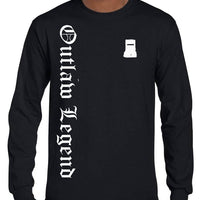 Ned Kelly Outlaw Legend Olde Text Longsleeve T-Shirt (Black, Regular and Big Sizes)