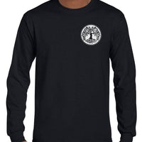 Celtic Tree Long Sleeve T-Shirt (Black with White Print, Regular and Big Sizes)