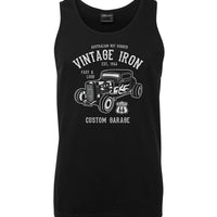 Vintage Iron Hot Rod Mens Singlet (Black)