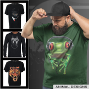 Big Men's Animal T-Shirts, Singlets and Hoodies range