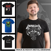 Big Men's Rock Music Designs, Heavy Metal T-Shirts & Other Band T-Shirts