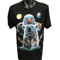 North American Animal Totem T-Shirt (Black, Regular and Big Sizes)