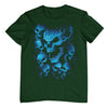 Blue Skulls T-Shirt (Bottle Green, Shortsleeve)