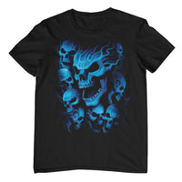 Blue Skulls T-Shirt (Black, Shortsleeve)