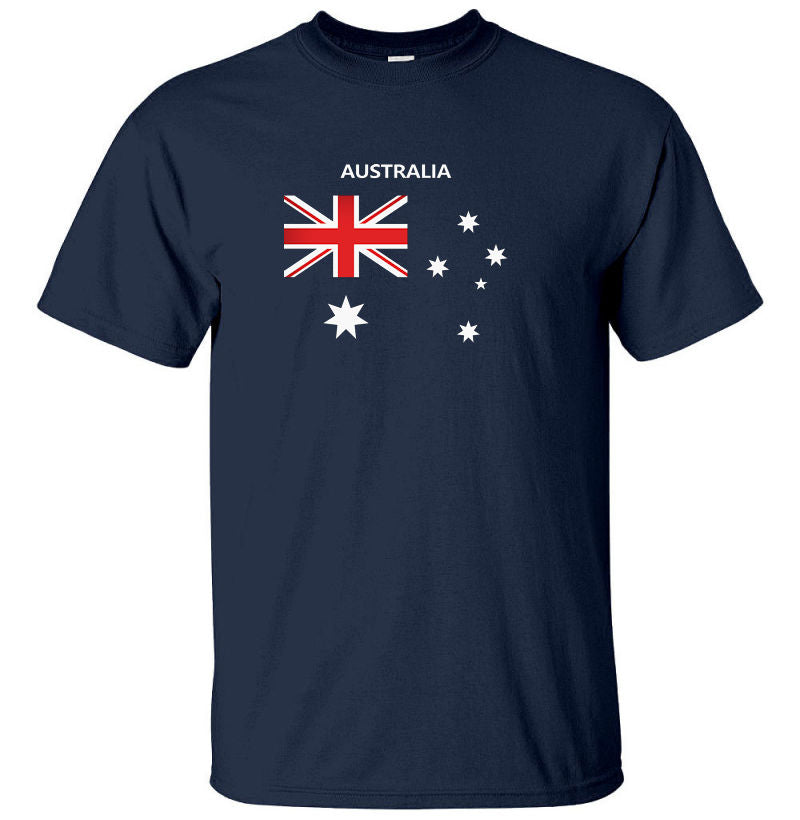 Australian Flag T-Shirt (Navy Blue, Regular and Big Sizes