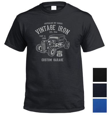 Vintage Iron Hot Rod T-Shirt (Colour Choices)