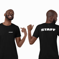 Event Staff T-Shirt (Black, Double-Sided)