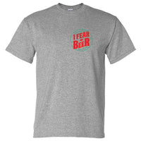 I Fear No Beer Left Chest Logo T-Shirt (Marle Grey)