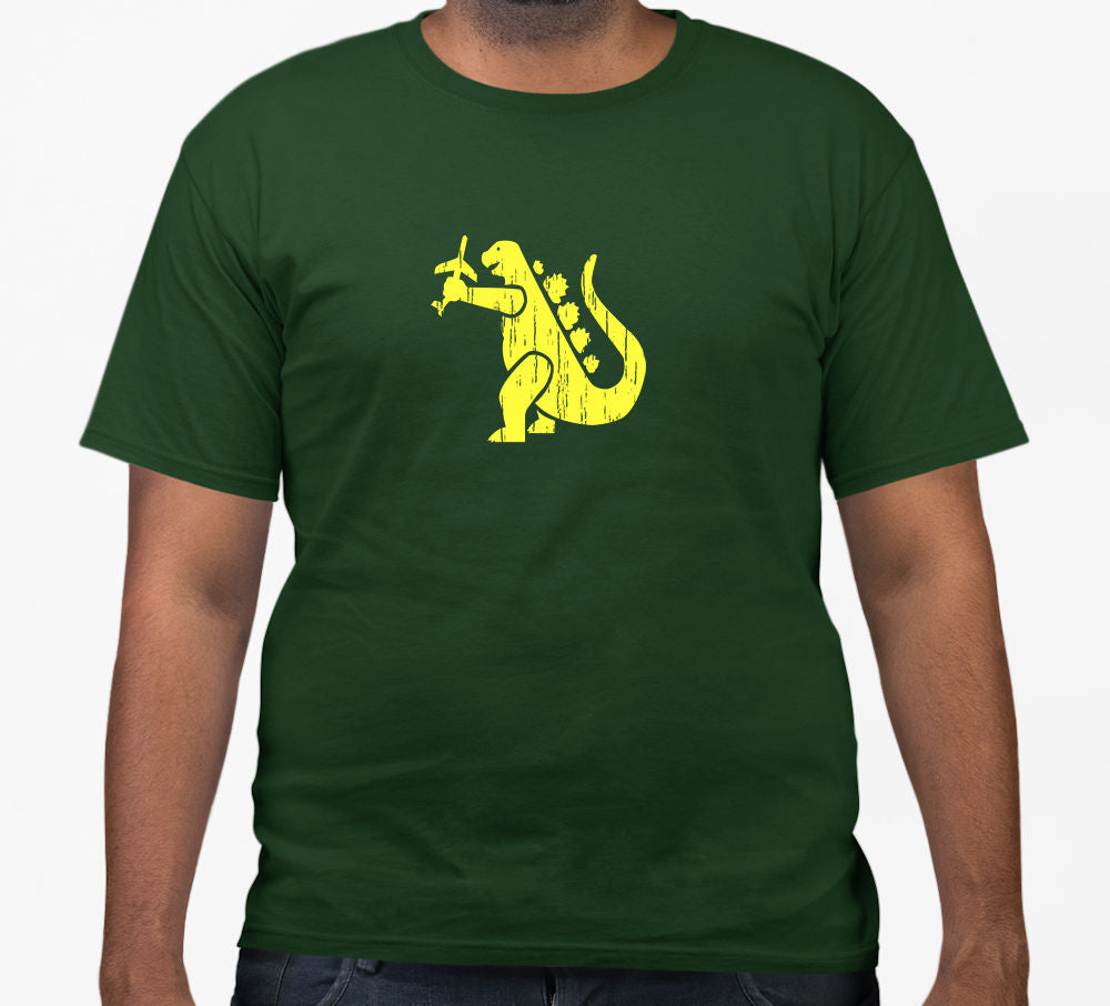 Godzilla No Flying T-Shirt (Bottle Green)