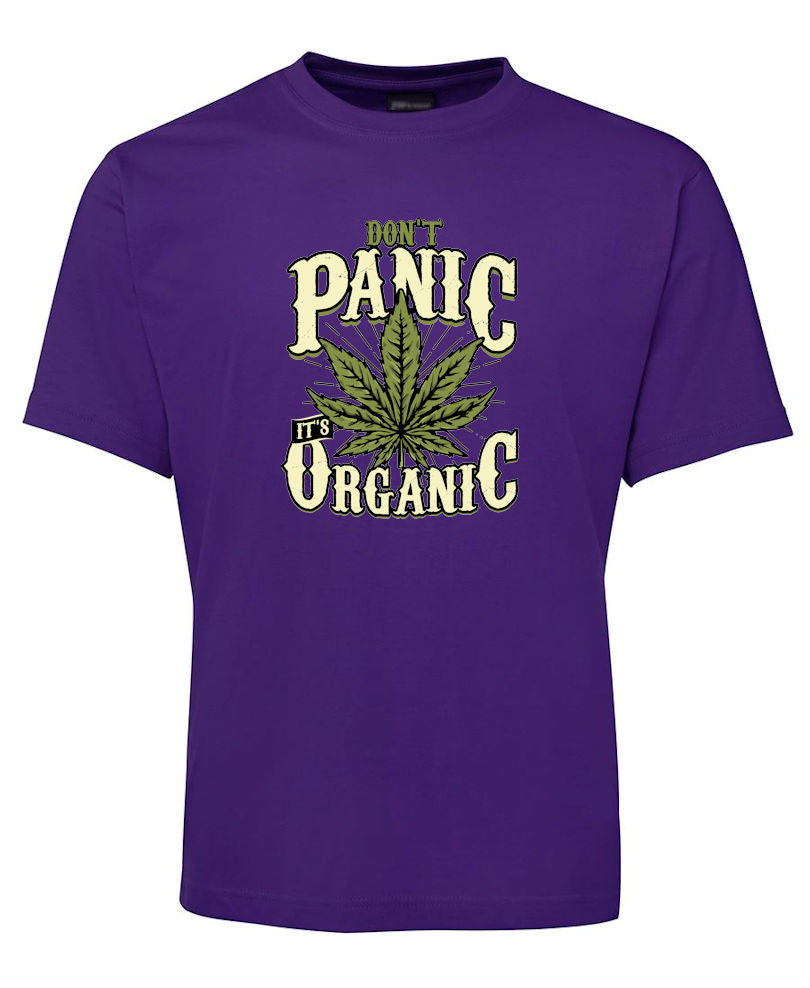 Don't Panic, It's Organic Pot T-Shirt (Purple, Regular & Limited Big Sizes)