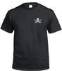 Skull & Crossed Swords Left Chest Pirate Logo T-Shirt (Black & White)