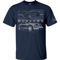 Ford Mustang Grille with Sleeve Print T-Shirt (Navy)