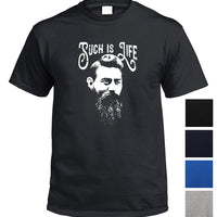 Ned Kelly Such is Life Portrait T-Shirt (Colour Choices, White Print)