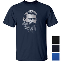 Ned Kelly Such Is Life Portrait T-Shirt (Colour Choices, Silver & White Print)