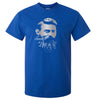 Ned Kelly Such Is Life Portrait T-Shirt (Royal Blue, Silver & White Print)