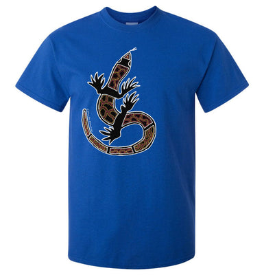 Shannon's Lizard Aboriginal Art T-Shirt (Royal Blue)