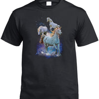 Space Unicorns T-Shirt (Black, Regular and Big Sizes)