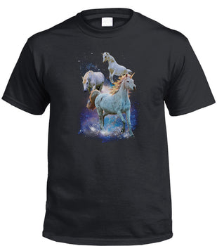 Discounted - Space Unicorns T-Shirt (Black) - Size Large