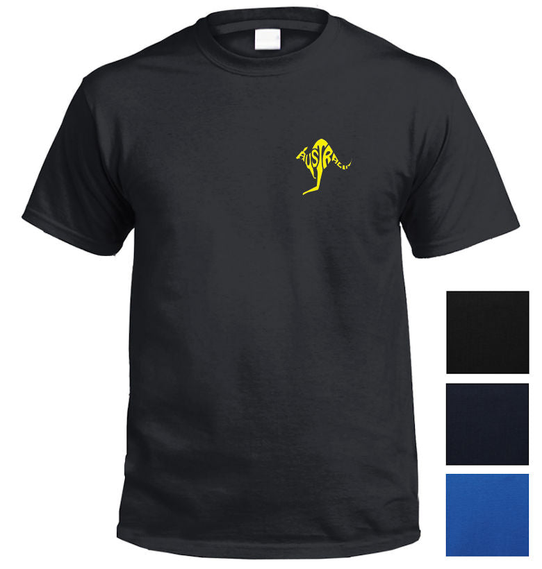 Australia In Kangaroo Shape Left Chest Logo T-Shirt (Colour Choices, Y ...
