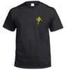 Australia In Kangaroo Shape Left Chest Logo T-Shirt (Black, Yellow Print)